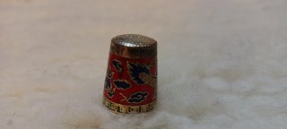 Ditale cinese cloisonné drago rosso