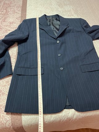 Traje azul marino con raya diplomática en azul cla