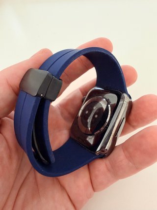 Correa iWatch 44" Azul y Plata