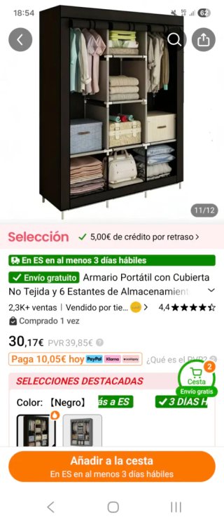 Armario de tela negro