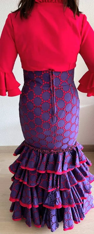 Conjunto Flamenco Morado y fucsia