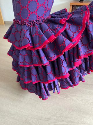 Conjunto Flamenco Morado y fucsia
