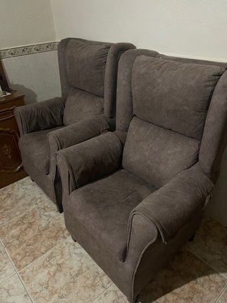 Poltrone angolari in tessuto grigi (x2)