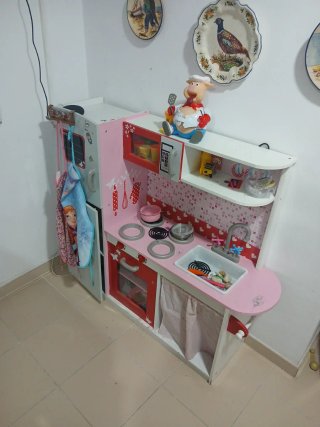 Cocina de Juguete Madera Rosa