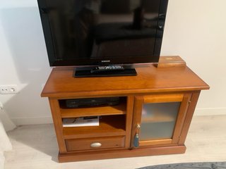 Mueble TV madera y cristal