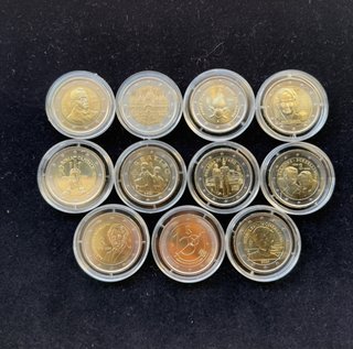 Italia Coleccion 11 Monedas 2€ Conmemorativas UNC