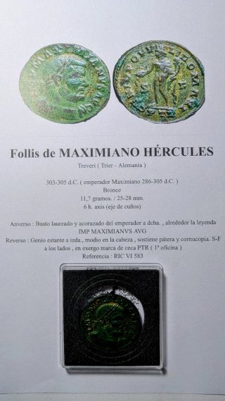 Follis Maximiano Hércules 303-305 d.C