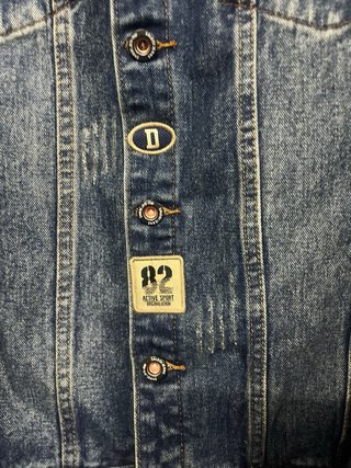 Chaqueta tejana desgastada azul/gris Talla L