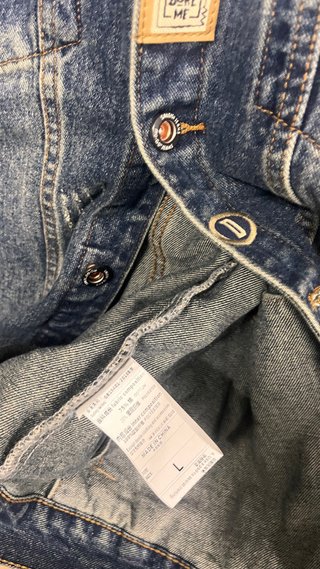 Chaqueta tejana desgastada azul/gris Talla L