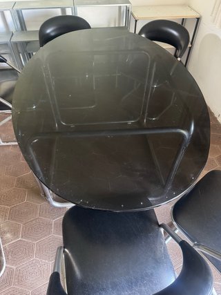 Conjunto comedor de mesa y sillas Space Age 70s