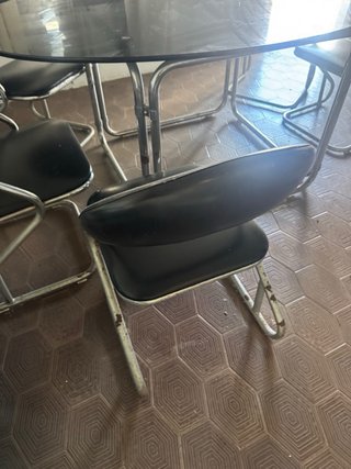 Conjunto comedor de mesa y sillas Space Age 70s