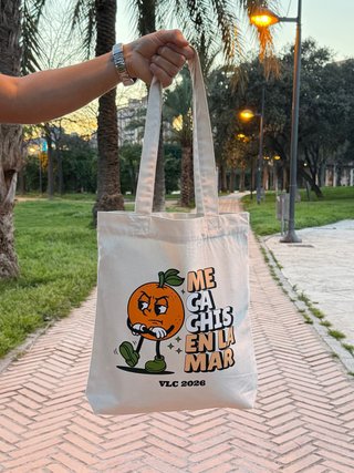Bolsa Tote Algodón Diseño Retro Naranja