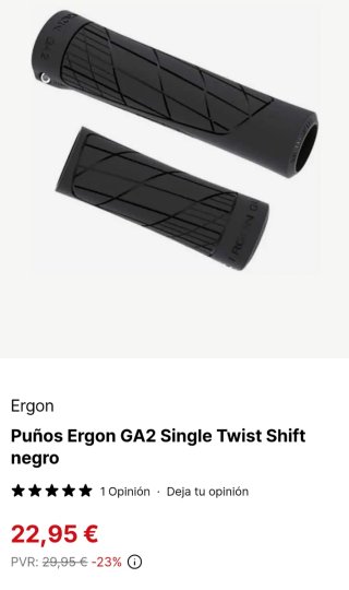 Puños de Bici mtb Ergon GA2 Single Twist Shift