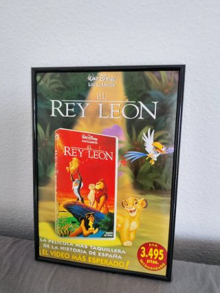 Cuadro Vintage El Rey León Disney Años 90 VHS