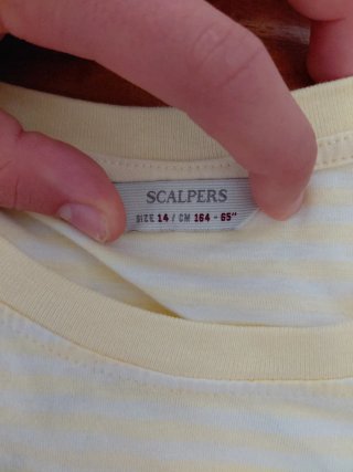 Camiseta amarilla,blanca y verde de Scalpers