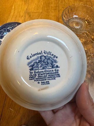 2 Cuencos Porcelana Azul y Blanco