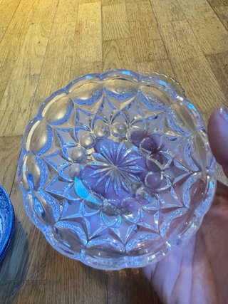 3 cuencos de cristal tallado