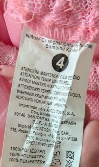 Disfraz Princesa Niña Rosa Tul
