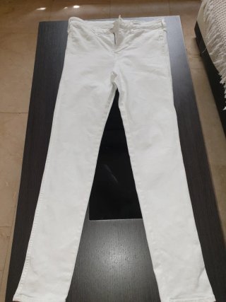 Pantalones H&M Skinny Ankle Blanco Talla S