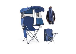 Silla Camping con Sombrilla Azul