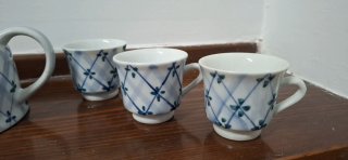 Set Tazzine e Teiera Ceramica Blu