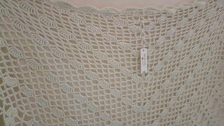 Chal de crochet de algodón beige