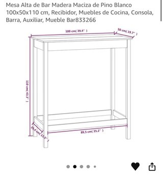 Mesa alta de madera