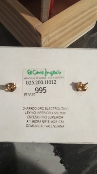 Pendientes Estrella Perla Chapado Oro 18KT