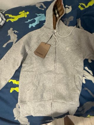 Sudadera Burberry Gris con Cremallera