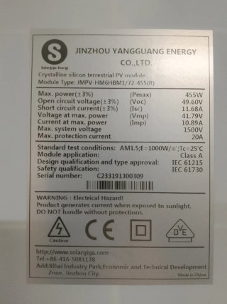Panel Solar 144 celulas 455w NUEVOS