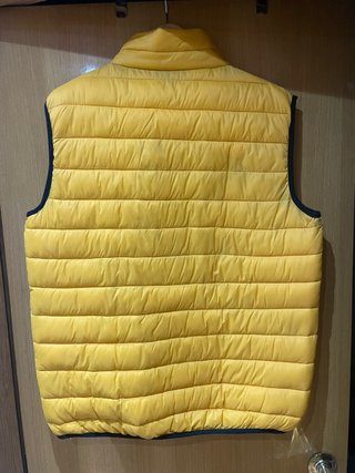 Chaleco acolchado amarillo reversible azul T. L
