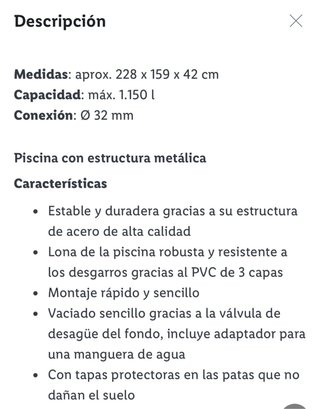 Piscina Crivit Rectangular Azul