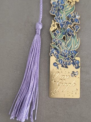 Segnalibro Van Gogh Iris Blu Metallo Dorato