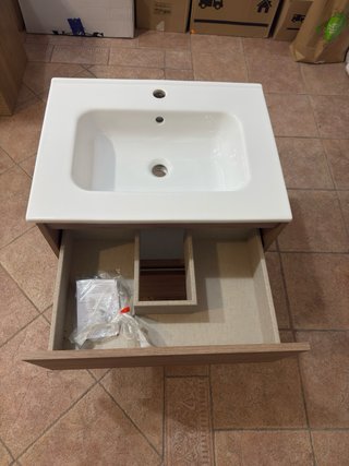 Mueble Lavabo Baño Madera y Porcelana Nuevo