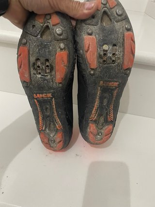 Zapatillas Ciclismo Luck Negras Naranja n40.
