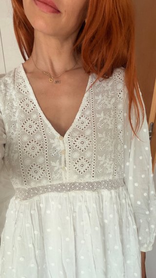 Vestido blanco Zara bordado
