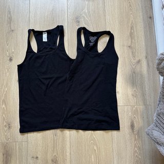 2 Camisetas Deportivas Negras Talla M