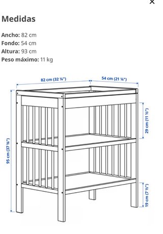 Cambiador Bebé IKEA Gulliver Blanco +colchoneta