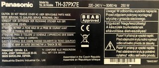 Televisor Panasonic Negro "37 pulgadas" "HDMI"