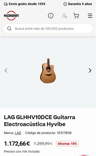 Guitarra LAG THV10DCE SMART GUITARS