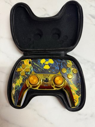 Mando PS5 Personalizado Oro y Multicolor