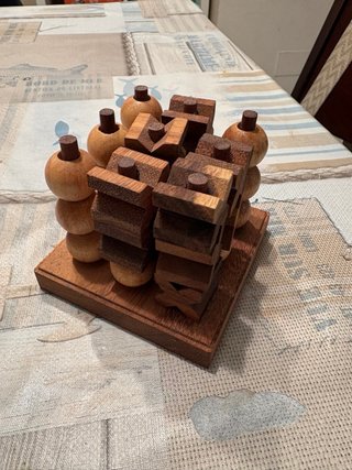 Juego Tres en Raya 3D Madera