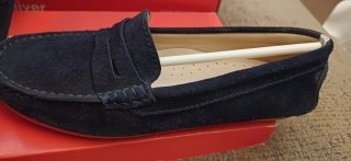 Mocasines de piel azul marino talla 35