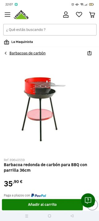 Barbacoa Redonda 36 cm