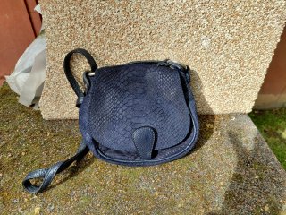 Bolso piel italiano azul