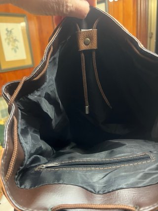Mochila de piel peruana patchwork