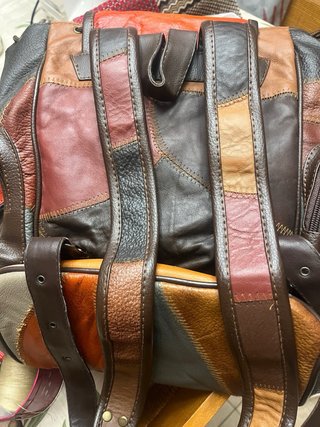 Mochila de piel peruana patchwork