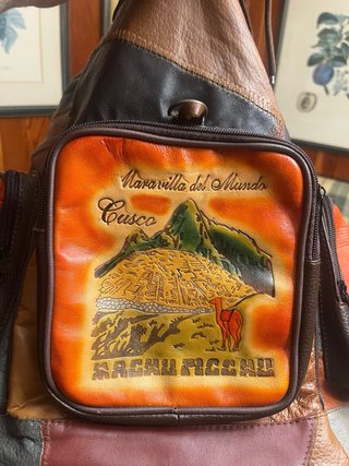 Mochila de piel peruana patchwork