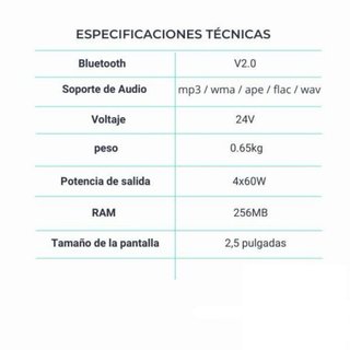 Radio Coche 1 DIN Bluetooth + USB + SD