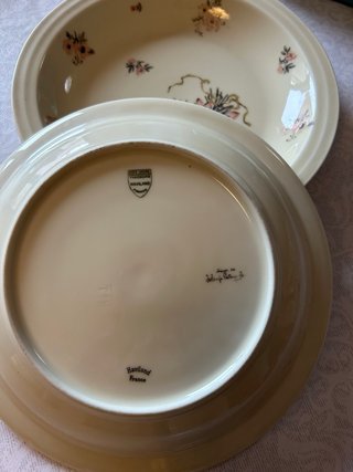 2 Platos Haviland Limoges Florales 22 cm